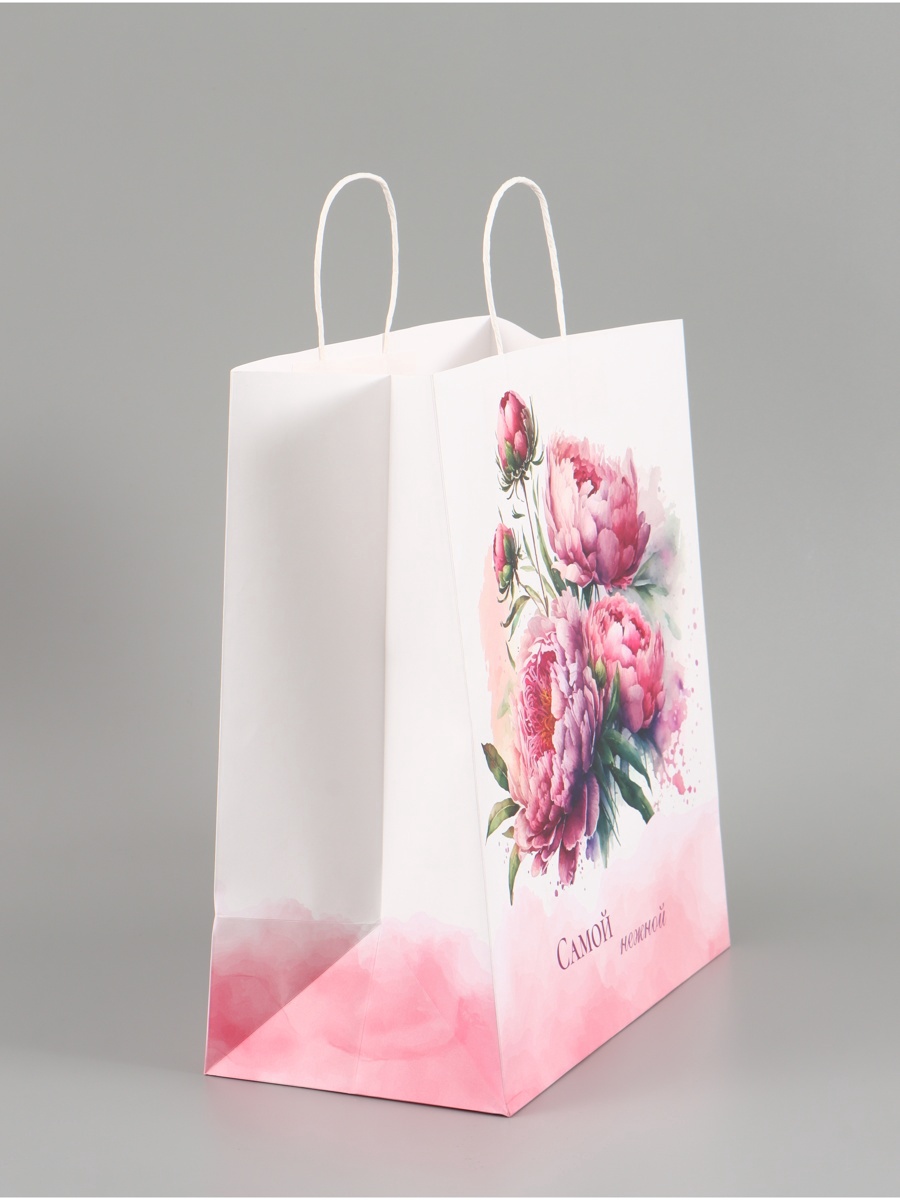 Пакет крафт Доступные Радости Самой нежной 32 х 17 х 37 см - фото 3