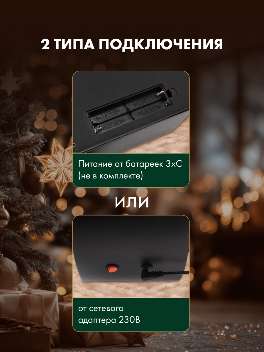 Светодиодный камин NEON-NIGHT «Лаунж» с эффектом живого огня черный - фото 5