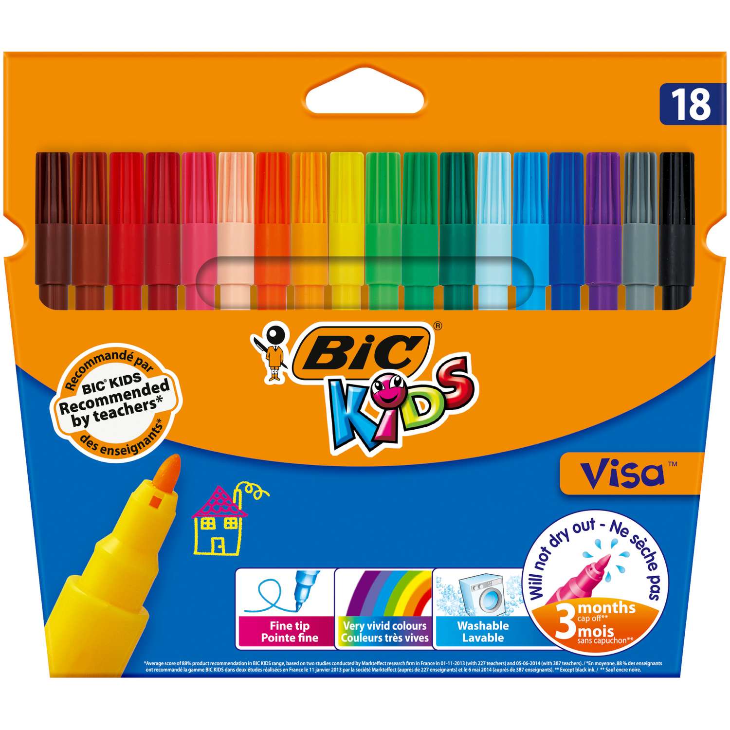 Фломастеры BIC Kids 18 цв. - фото 2