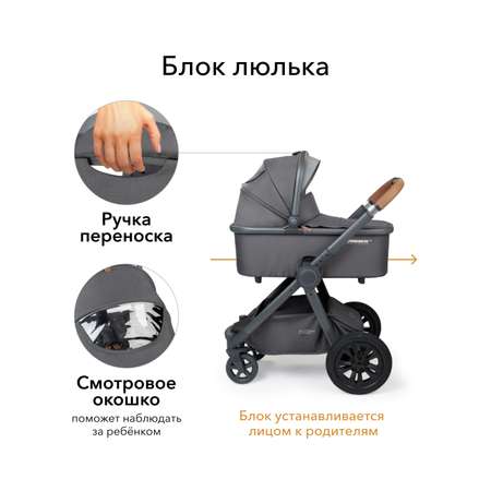 Коляска 2в1 Happy Baby Mommer Pro Dark grey