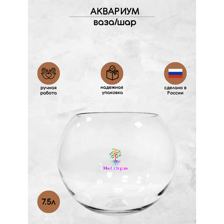 Аквариум Ms.Octopus шар 7.5 л
