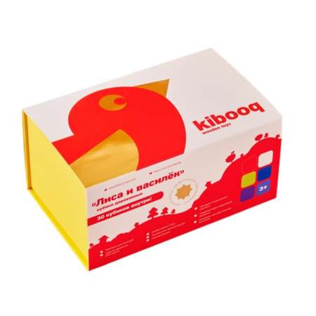 Конструктор kibooq Кубики Лиса и василёк деревянный