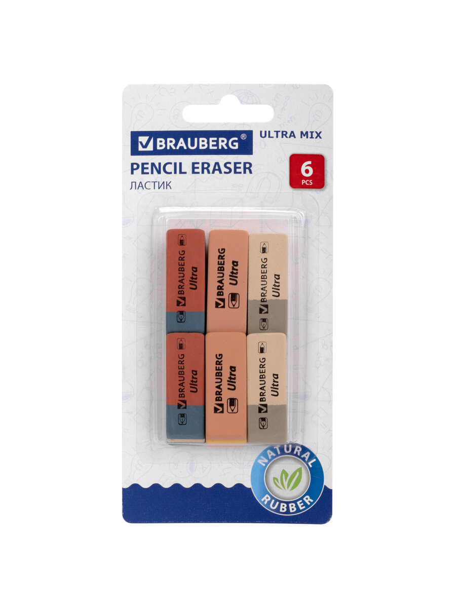 Ластик Brauberg 6 шт. - фото 7