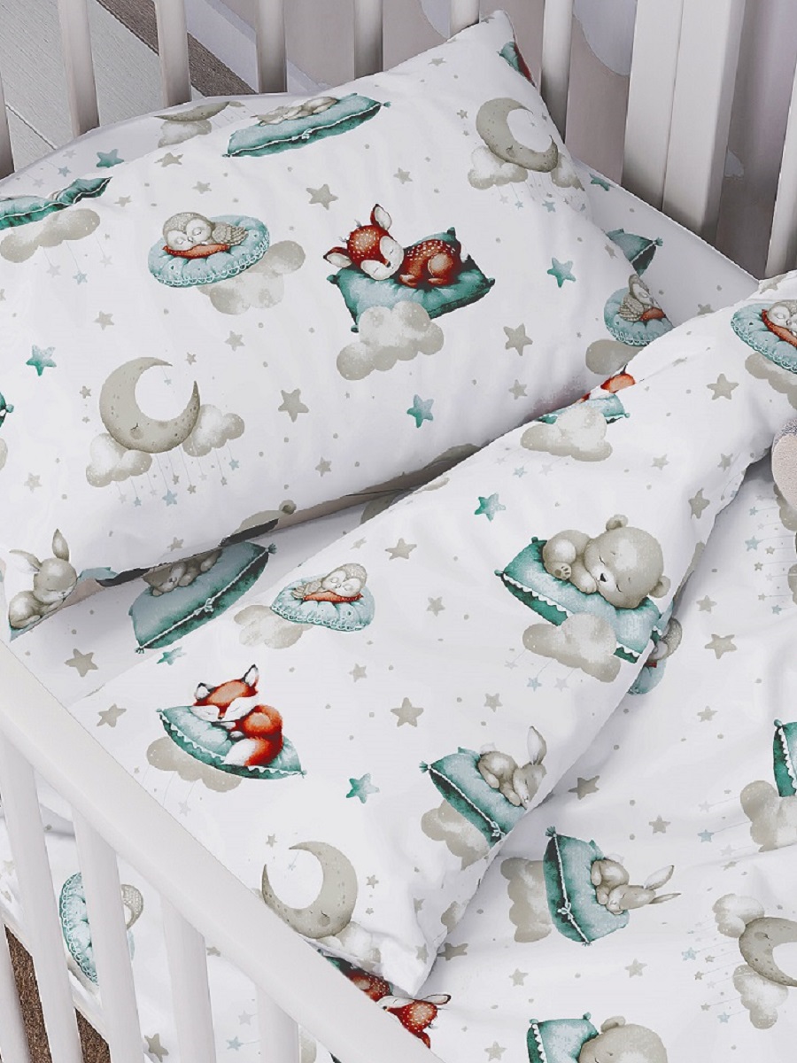 Комплект постельного белья Lemony kids Баю бай бирюза детский 3 предм. - фото 1