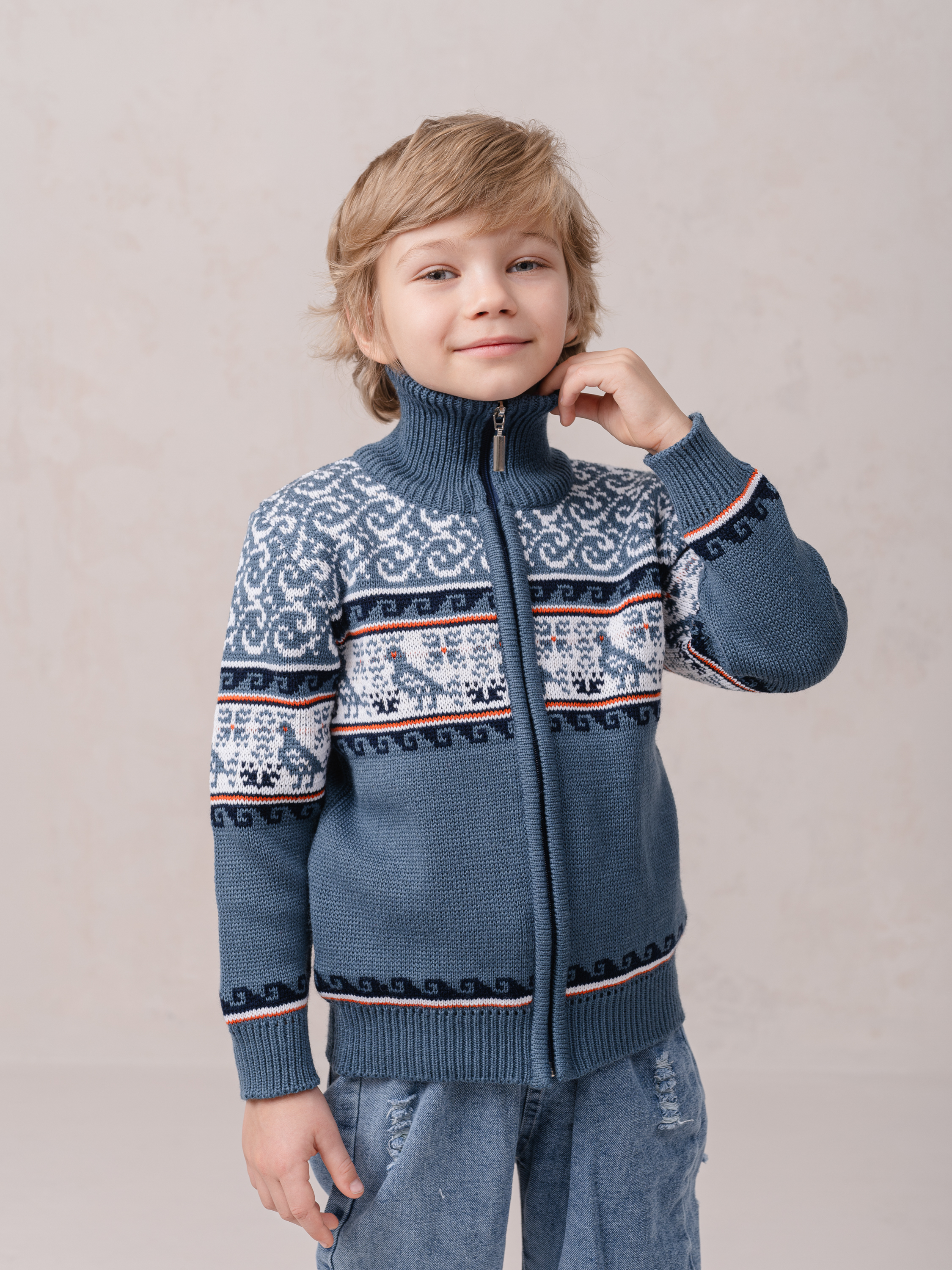 Кардиган КОвровский ТРИкотаж 0218/джинс - фото 3