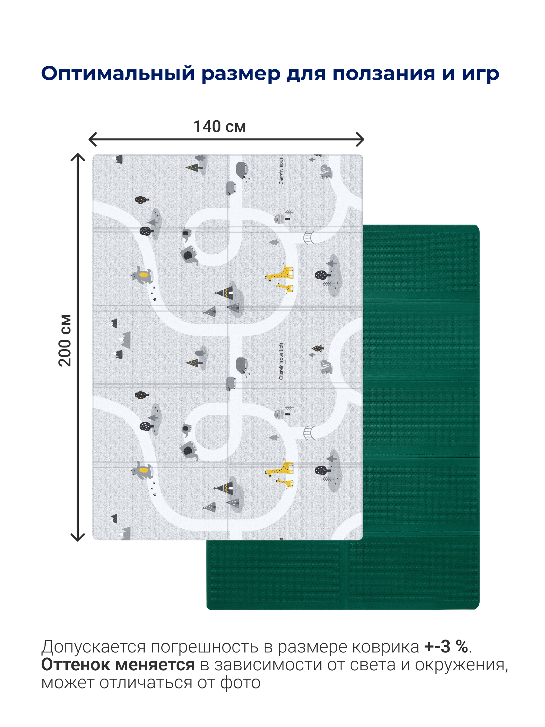 Детский складной коврик Parklon Новые тропинки Edge 140 x 200 см - фото 4