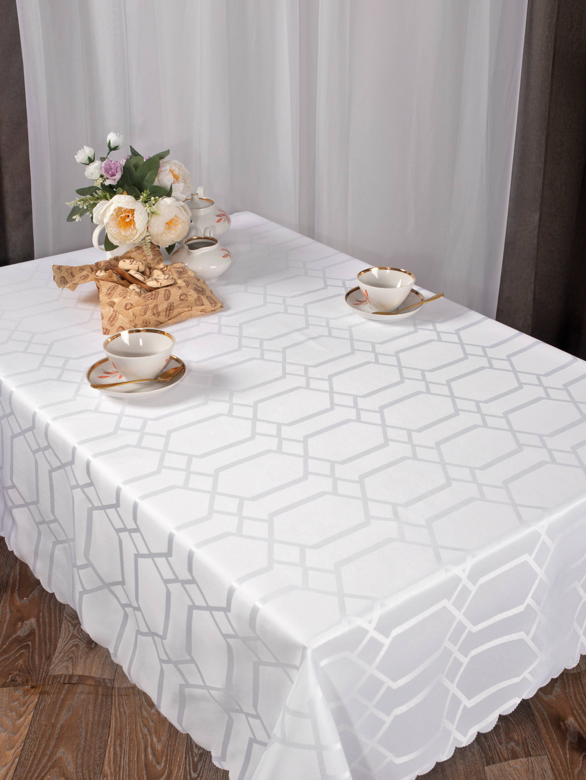 Скатерть Wellness Фетина сатен 120 x 150 см - фото 6