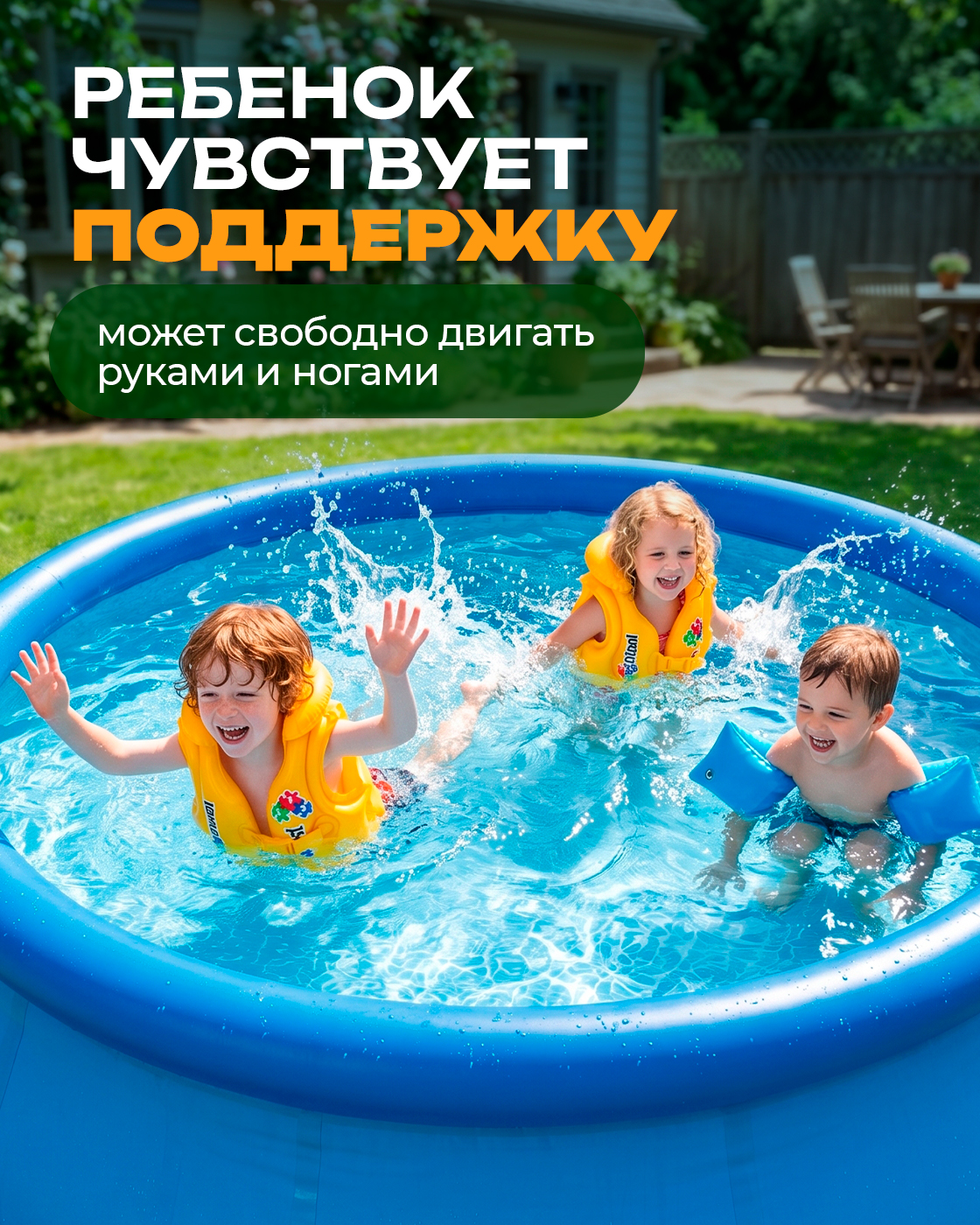 Жилет для плавания детский Intex Интекс надувной для купания плавательный для мальчика и для девочки - фото 4