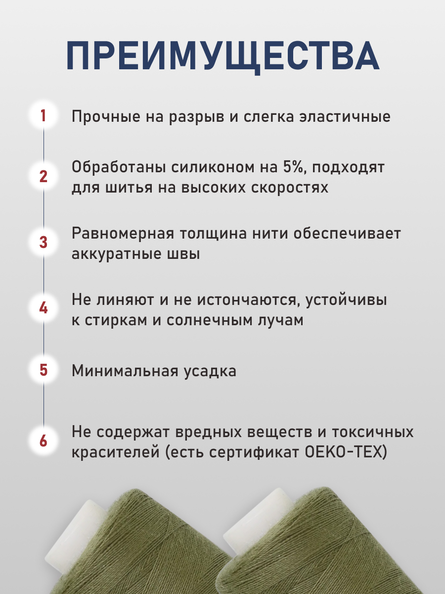 Нитки для шитья 40/2 Bestex 10шт цв 336 - фото 3