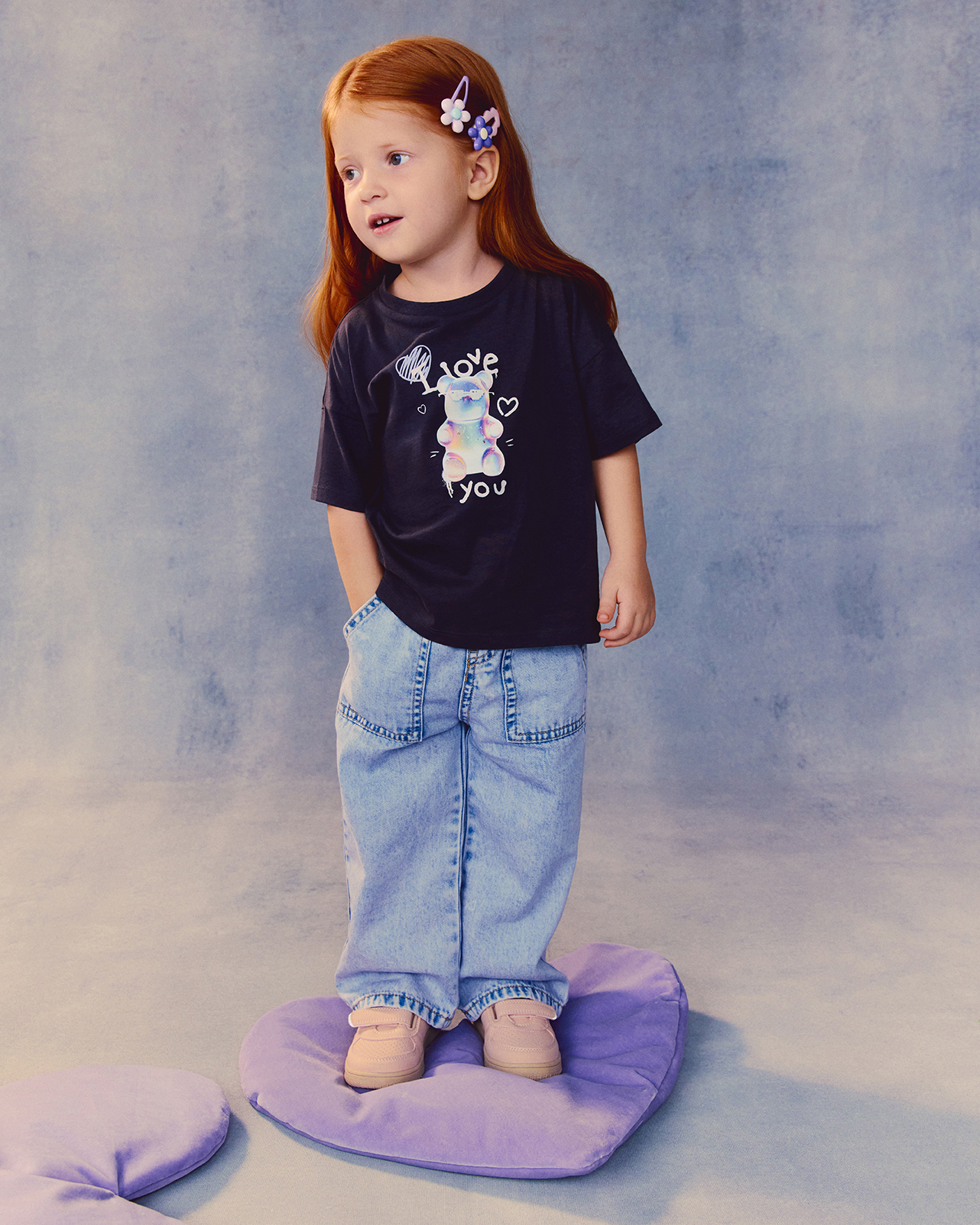 Изображение товара Футболка для девочки Baby Go Trend размер 98 с принтом медвежонка