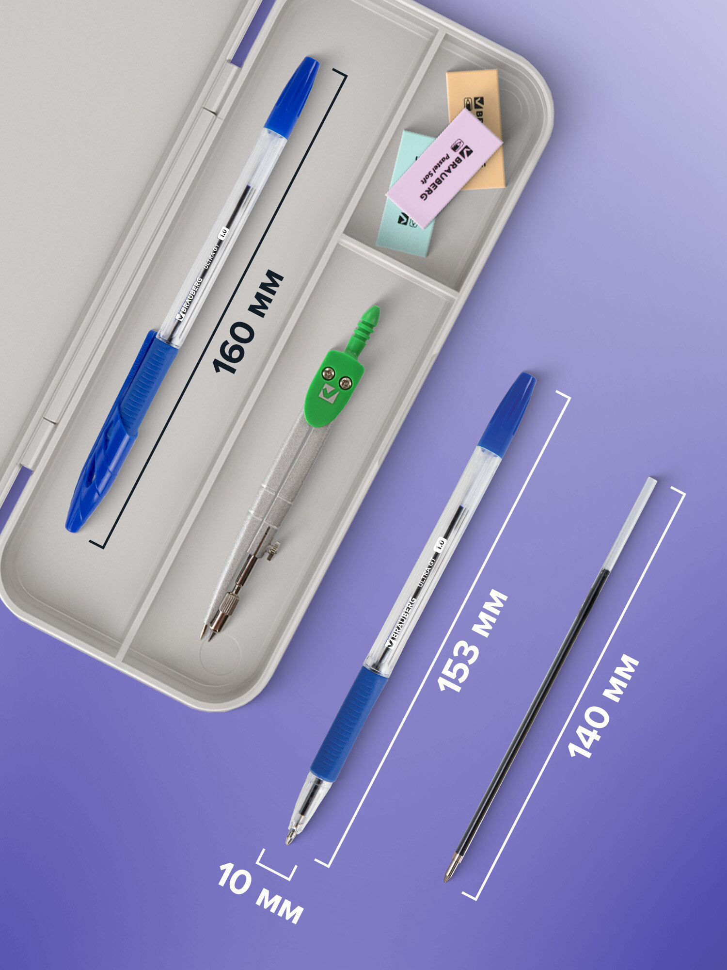 Ручка шариковая Brauberg 10 шт. - фото 4