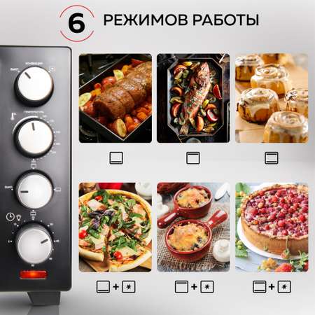 Мини-печь GFGRIL GFO-30B 30 л с конвекцией цвет черный
