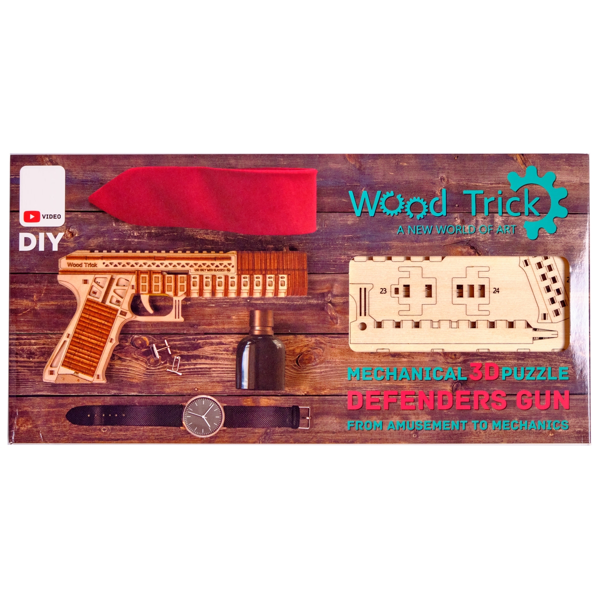 Конструктор Wood Trick Пистолет Защитник деревянный - фото 10