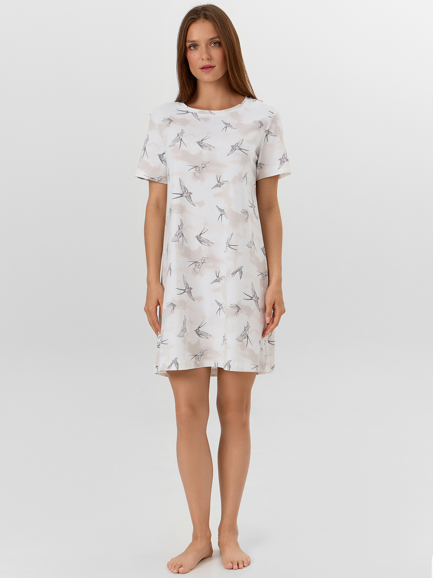 Сорочка ночная Mark Formelle (Марк Формэль) 572346/птицы на льду - фото 1