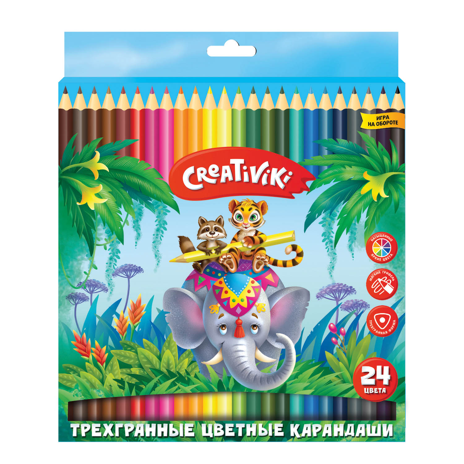 Карандаши цветные CReATiViKi 24 шт. - фото 1