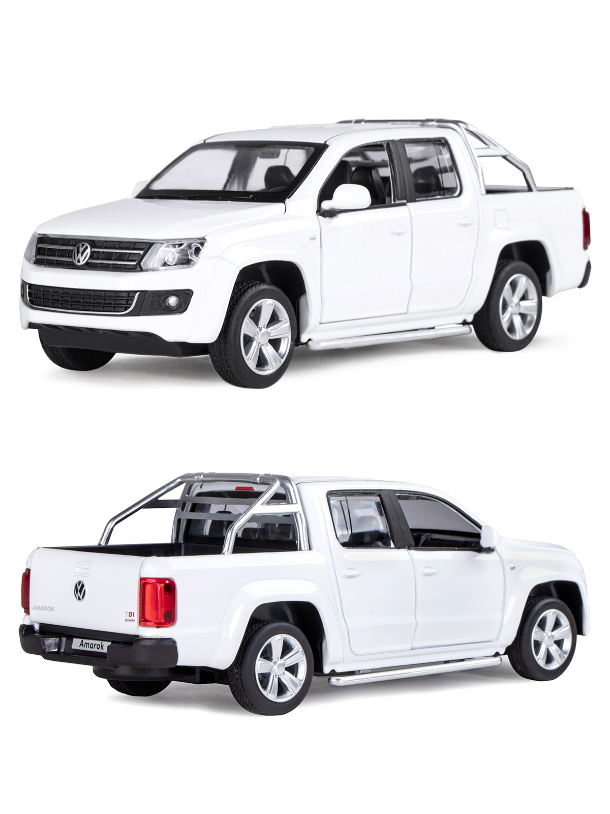 Пикап АВТОпанорама Volkswagen Amarok 1:30 белый JB1251298 - фото 7