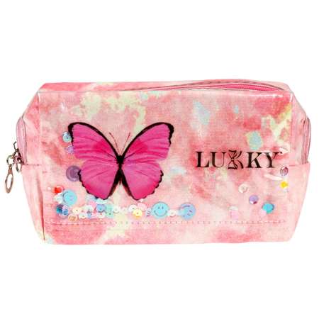Косметичка LUKKY с подвижными блёстками Butterfly Style 18х 10х 8 см