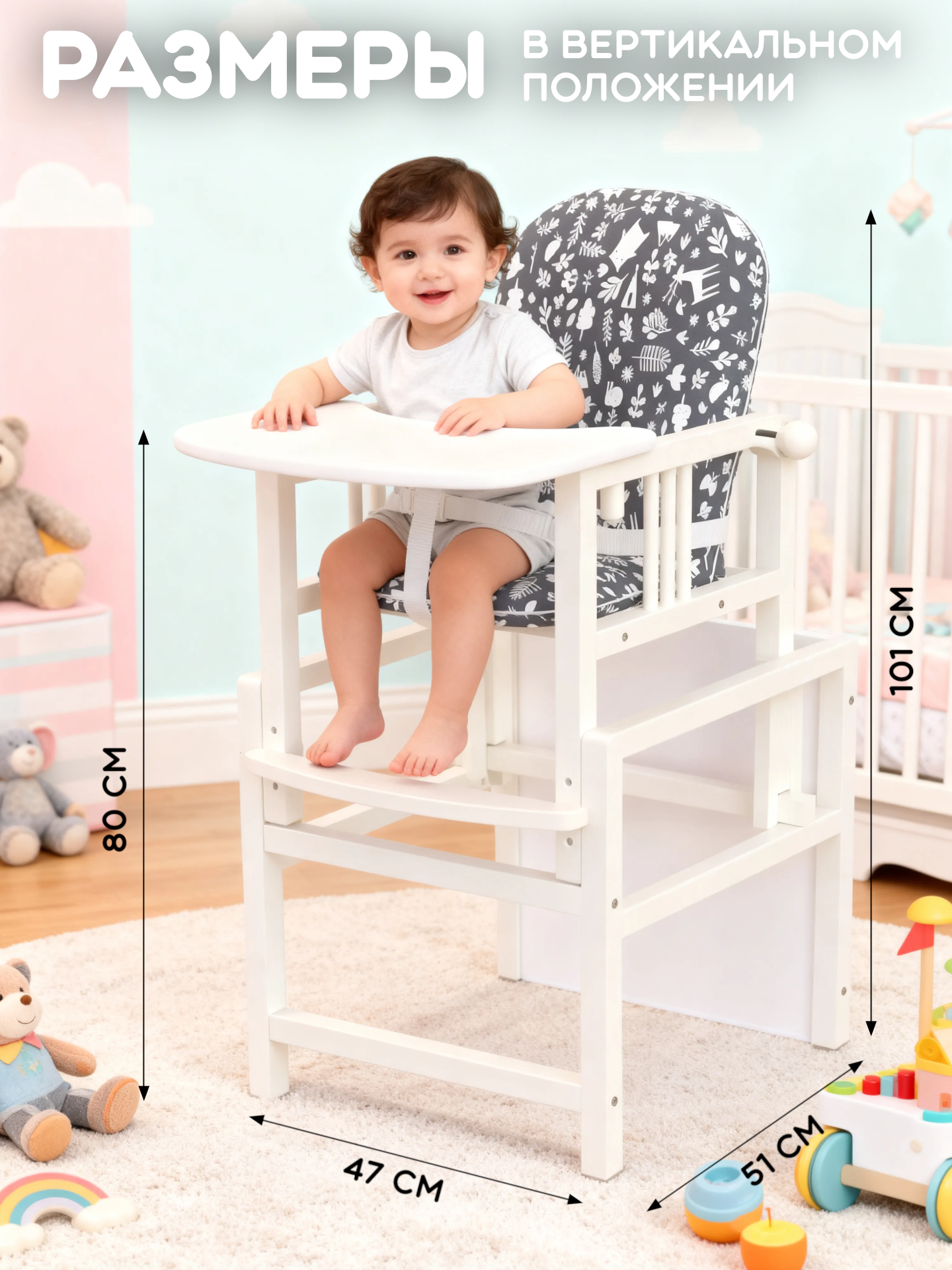 Стульчик для кормления Little Snail Baloo серый - фото 5