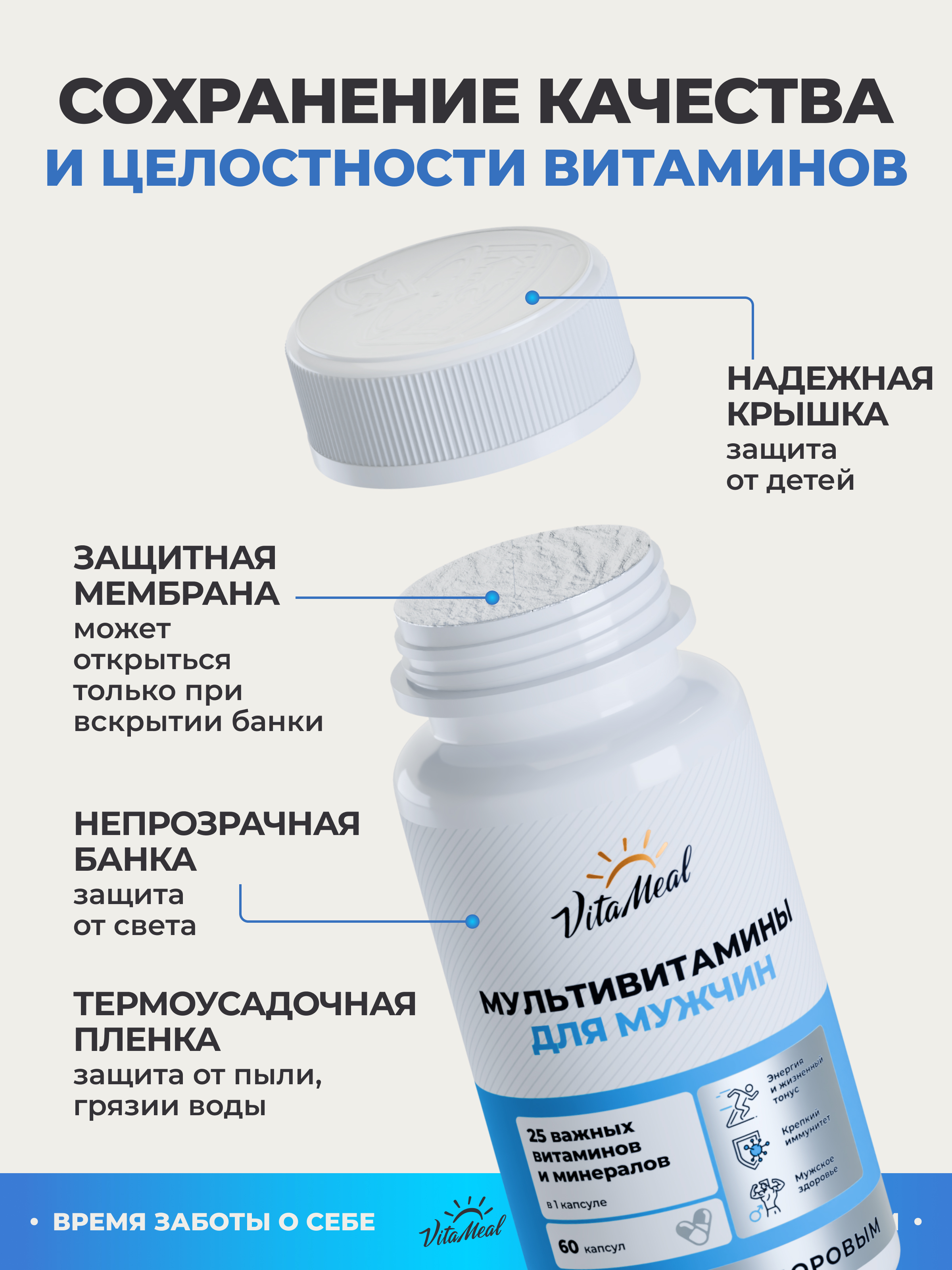 Витаминно-минеральный комплекс VitaMeal для мужского здоровья и энергии 60 капсул - фото 20