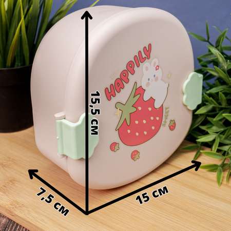 Ланчбокс для обеда iLikeGift Lovely pink с приборами