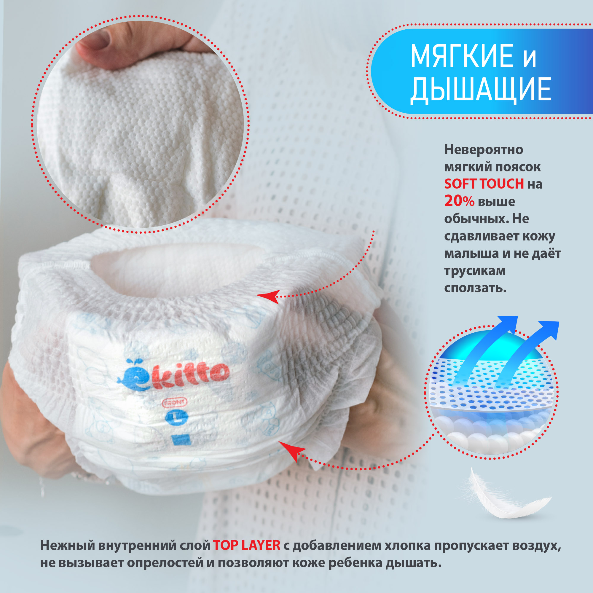 Трусики Ekitto Premium ночные XL 102 шт. - фото 3