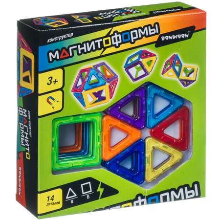 Конструктор Bondibon Магнитоформы 2D и 3D фигуры магнитный