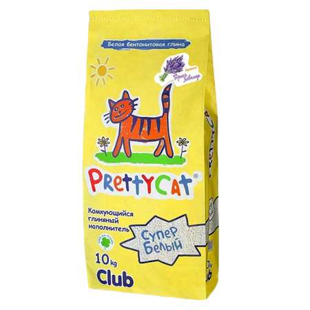Наполнитель для кошек PrettyCat Cупер белый комкующийся с ароматом лаванды 10кг