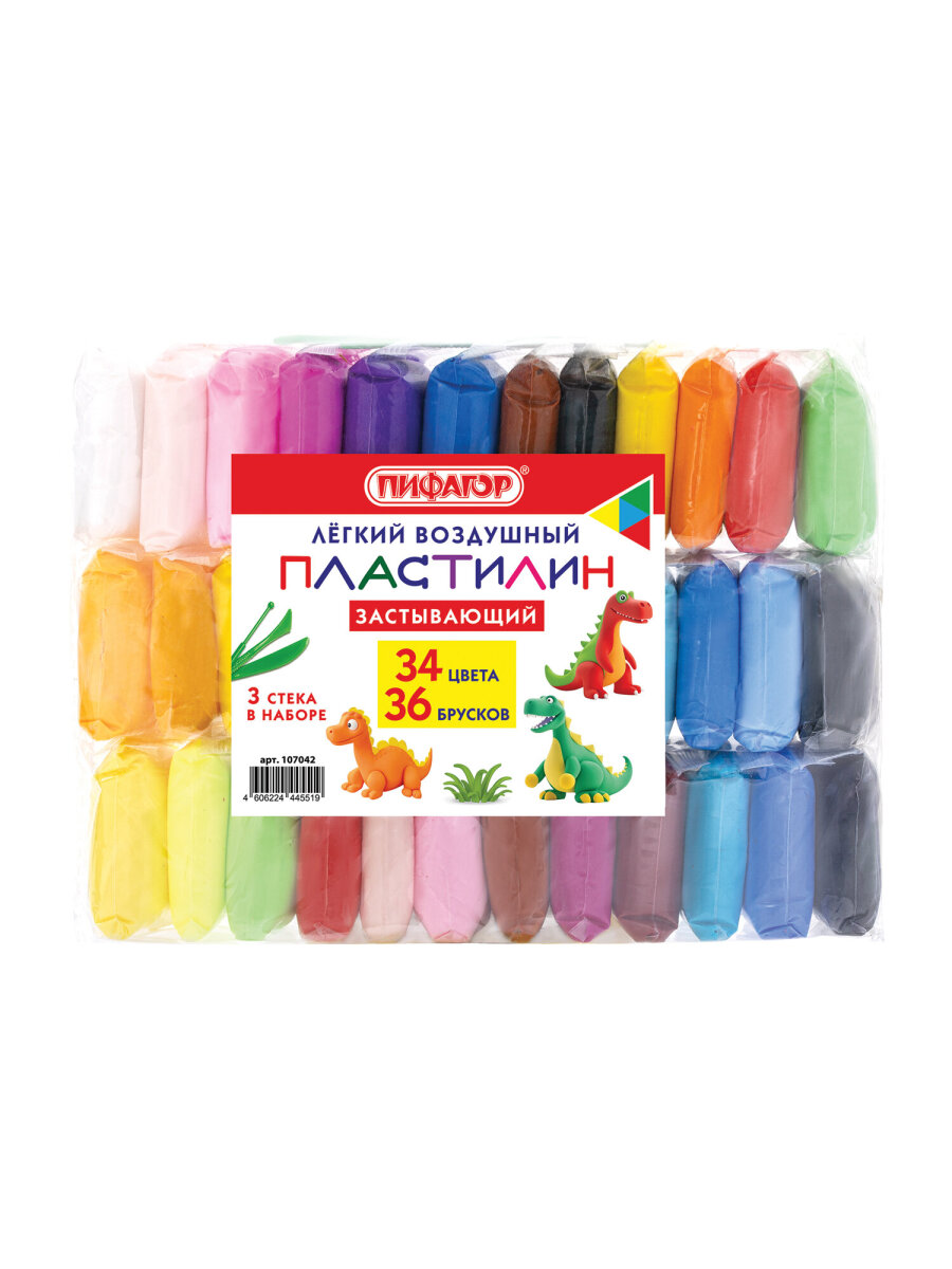 Пластилин Пифагор воздушный 36 цв. - фото 10