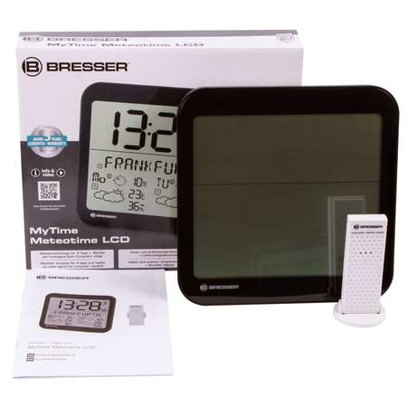 Часы настенные Bresser MyTime Meteotime LCD черные