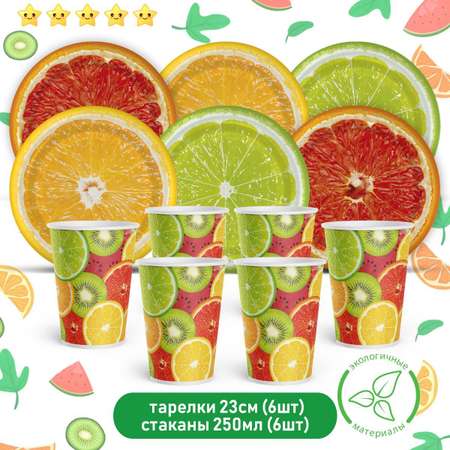 Одноразовая посуда PrioritY Фруктовый микс 6