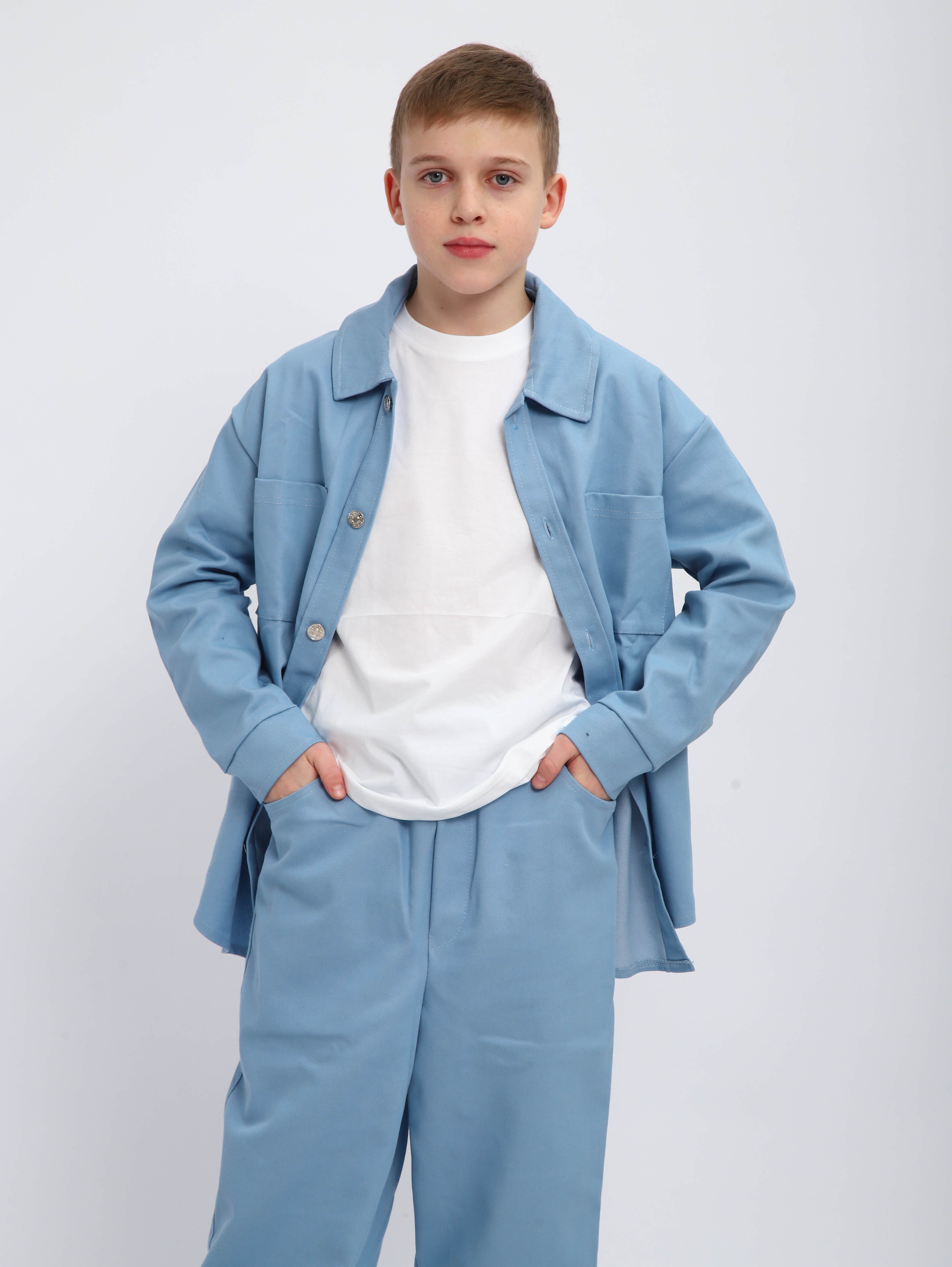 Костюм ЛАДОШКИ Комплект Деним голубой - фото 7