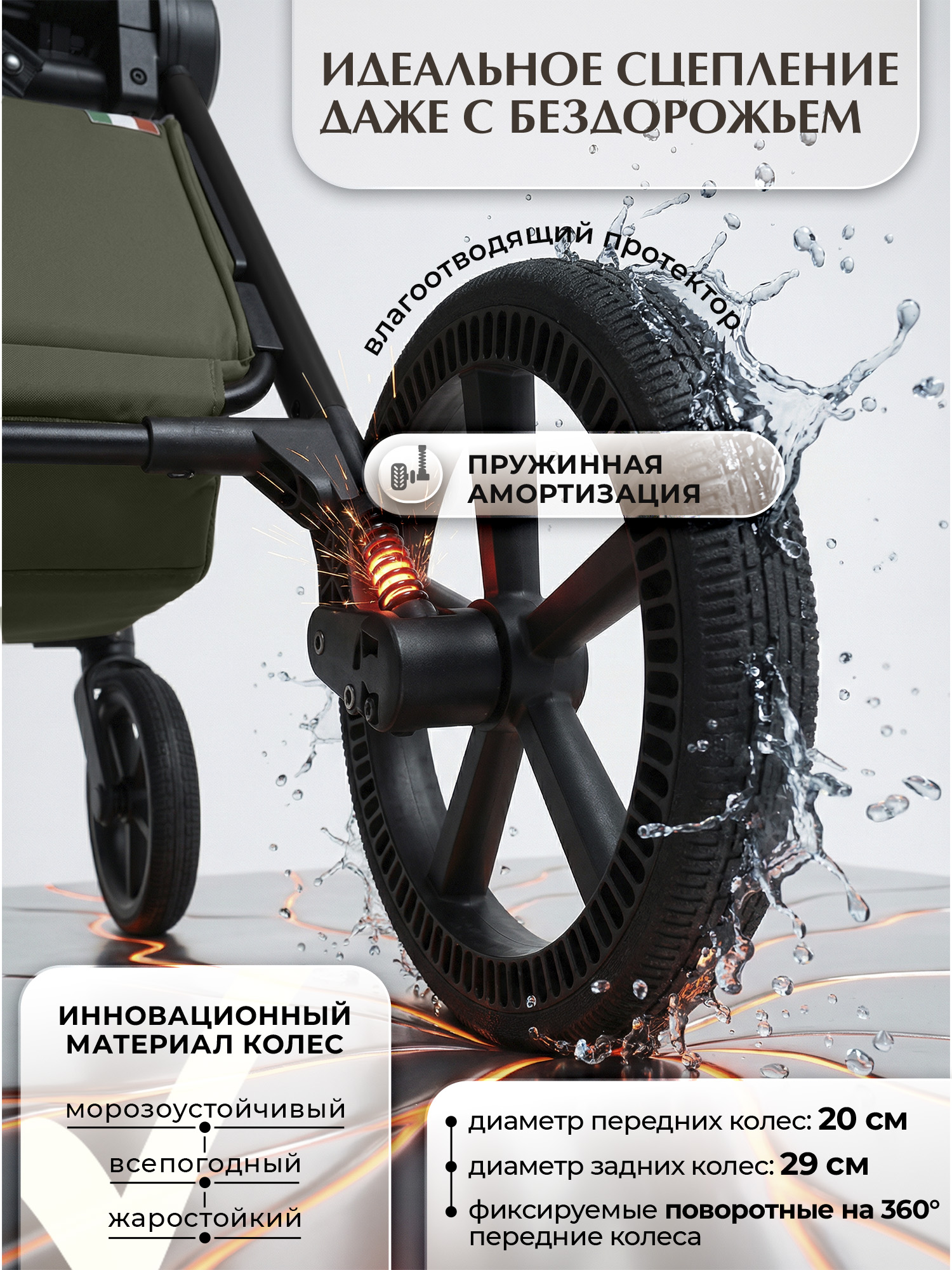 Коляска 3в1 Sweet Baby Elegante Therma Colore зеленый - фото 12