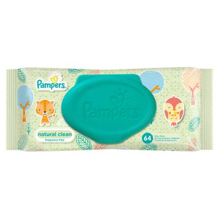 Влажные салфетки Pampers Natural Clean 64 шт.
