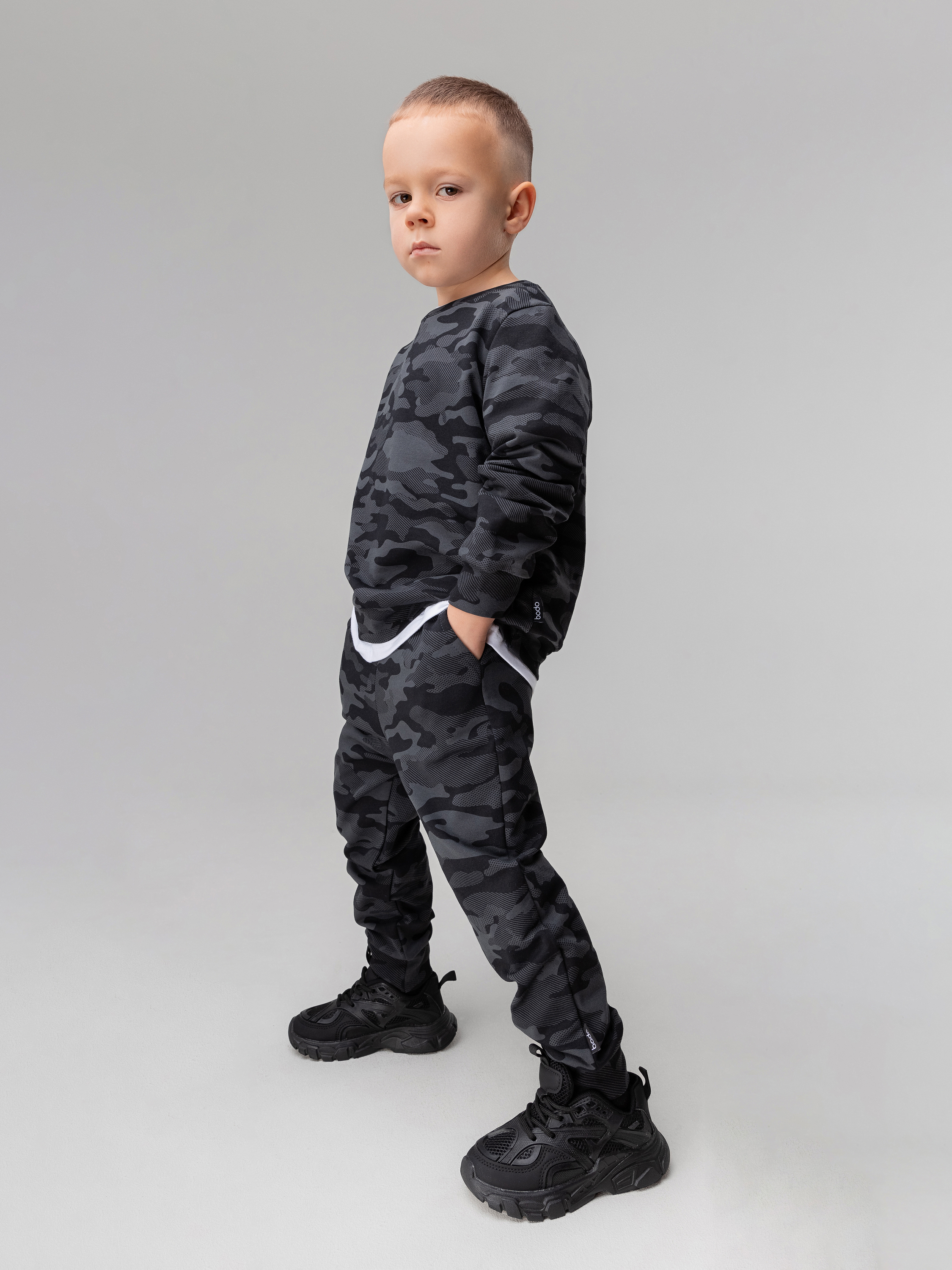 Свитшот и брюки Bodo 11-321МU_серый камуфляж - фото 4