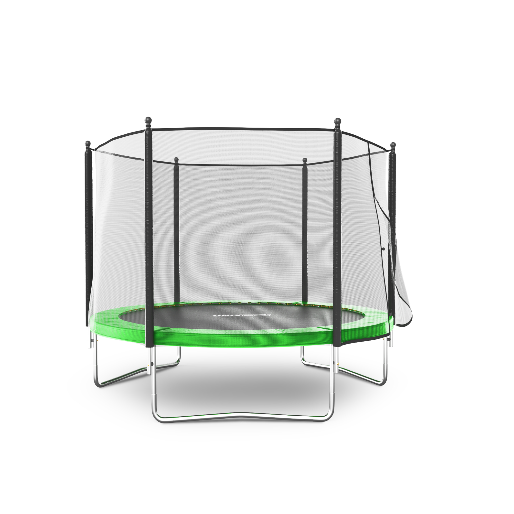 Батут каркасный Simple 10 ft UNIX line Green с внешней защитной сеткой общий диаметр 305 см до 140 кг - фото 17