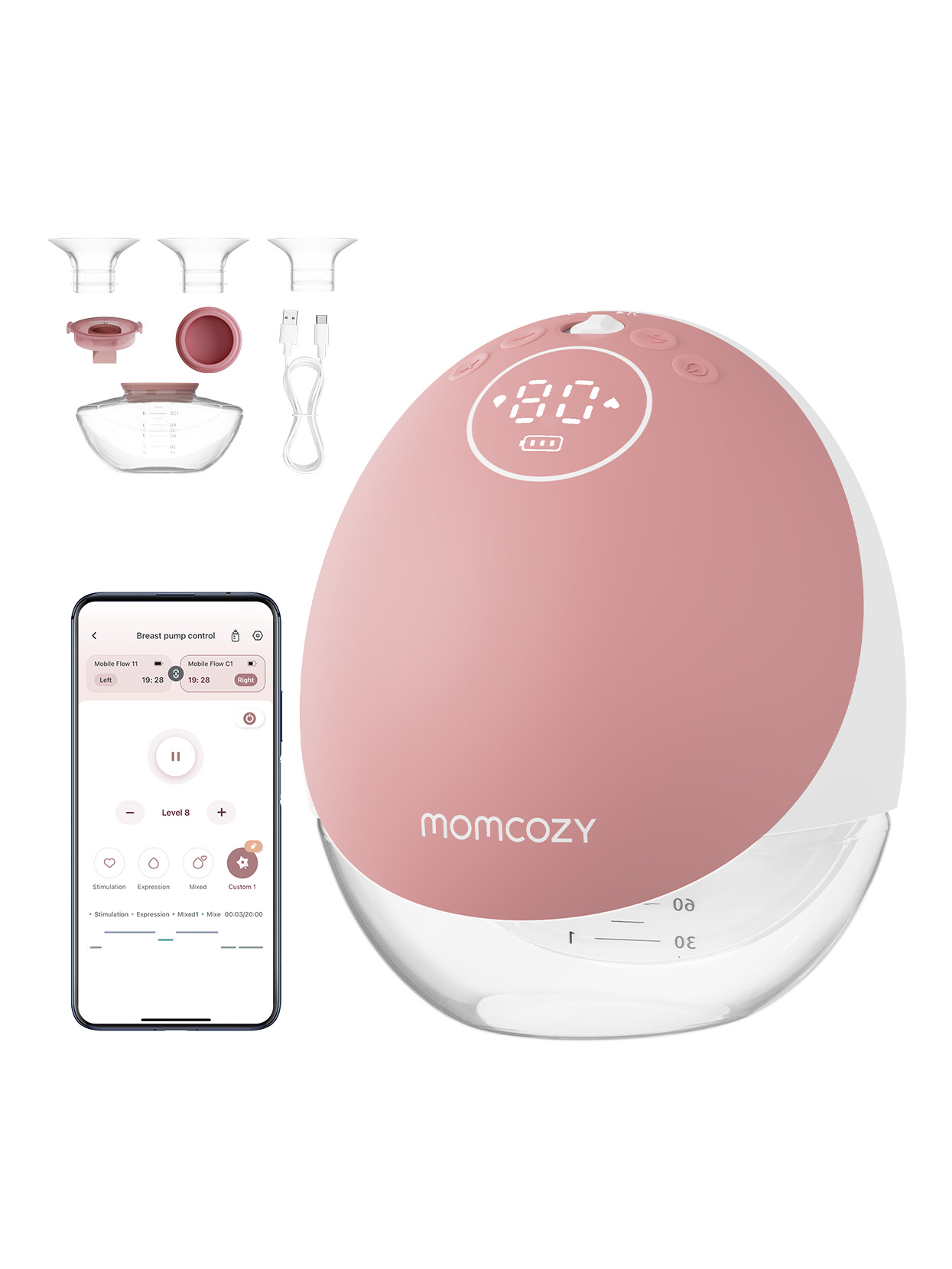 Молокоотсос электрический Momcozy BP223, Mobile Flow, M9, 2 шт - фото 9