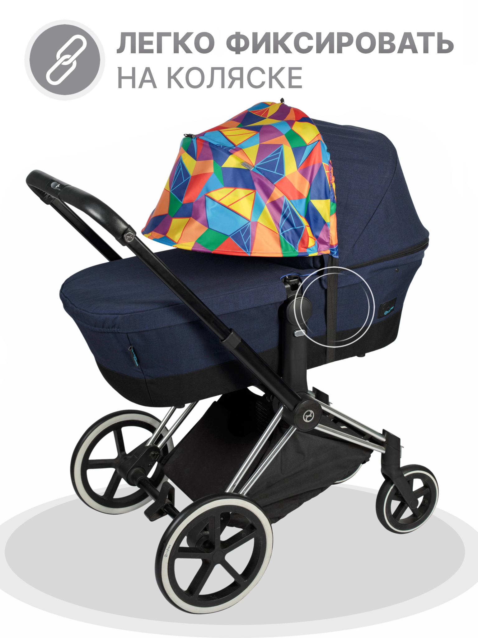 Капор Buggykids для коляски Геометрия - фото 3