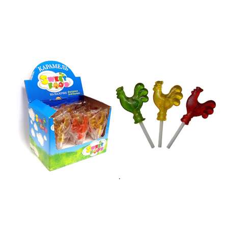 Карамель фигурная на палочке Sweet Food Петушок 30 штук по 20гр
