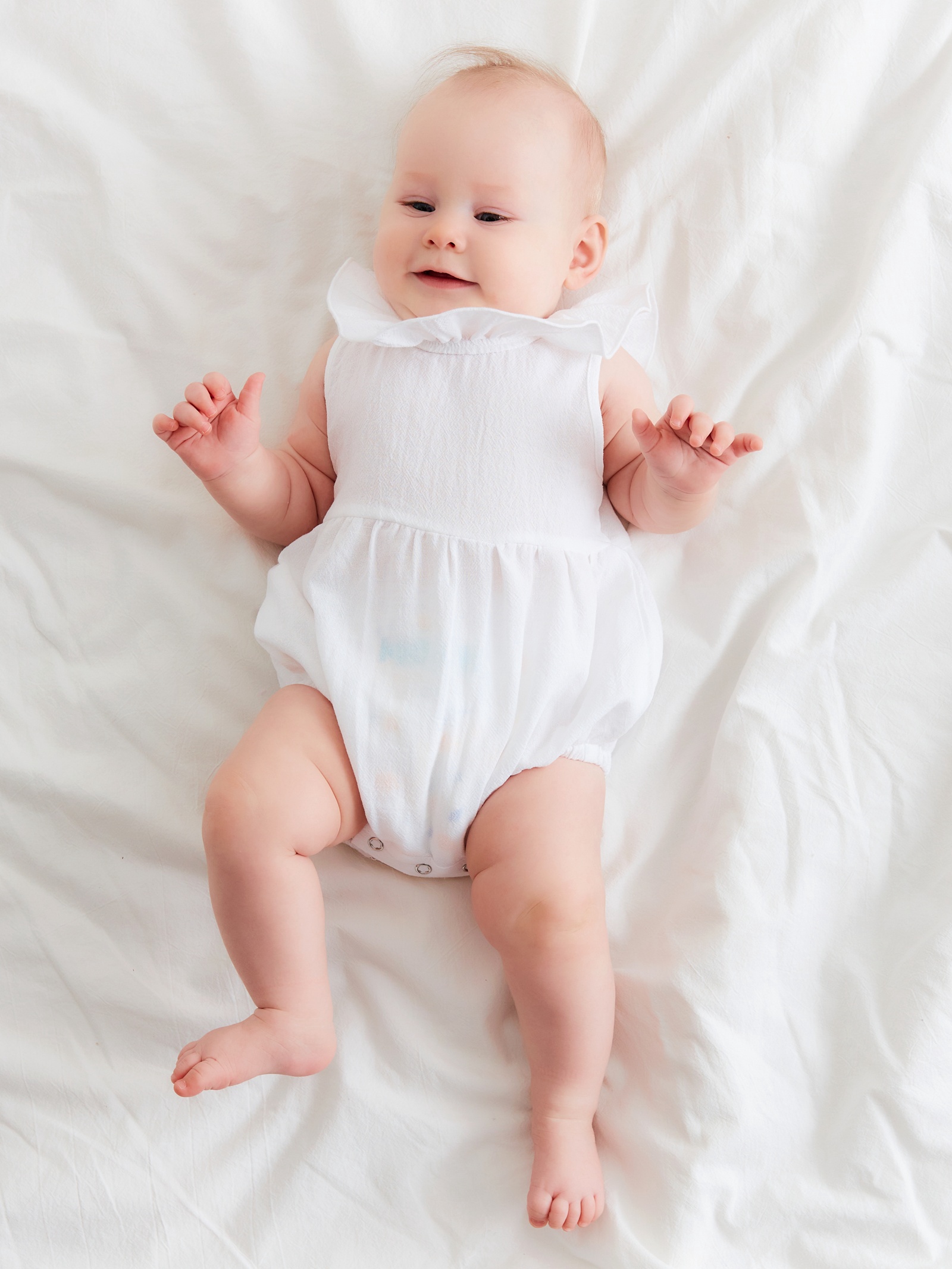 Изображение товара Боди для девочки MINAKU с воротником 80 см белое комфортное и стильное