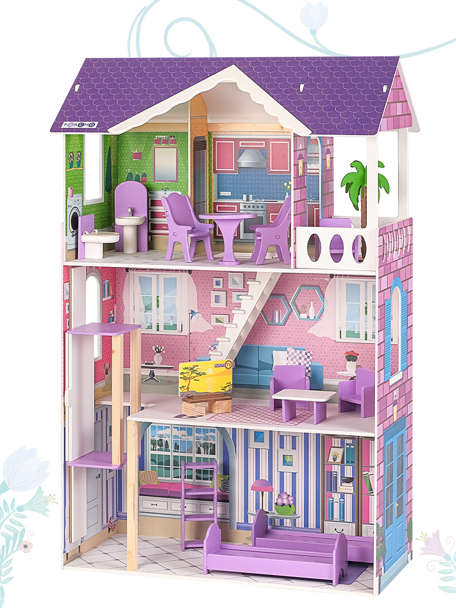 Домик для кукол PAREMO 121 см с мебелью PD318-14 - фото 12