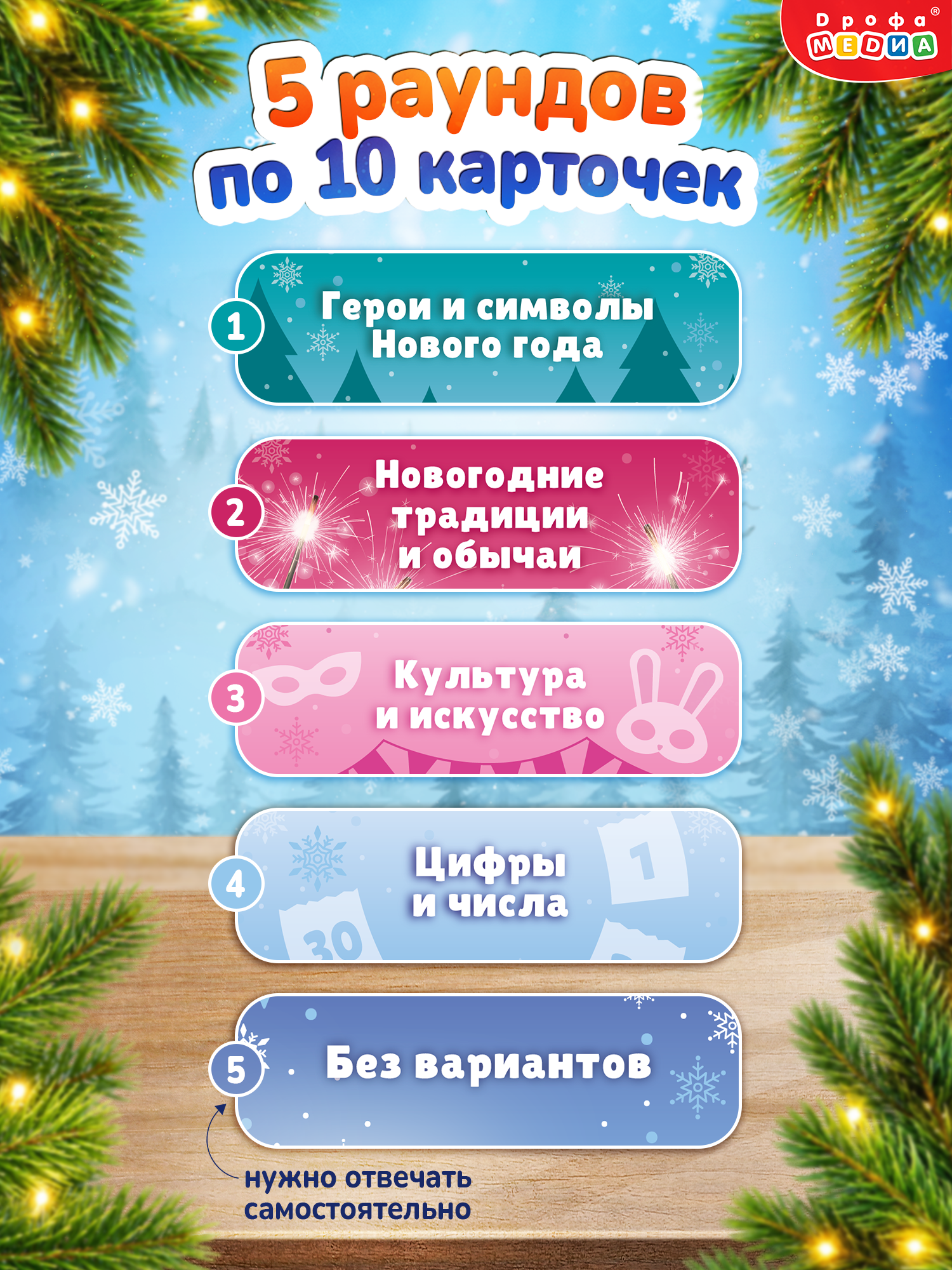 Настольная игра Дрофа-Медиа Новогодний квиз - фото 3