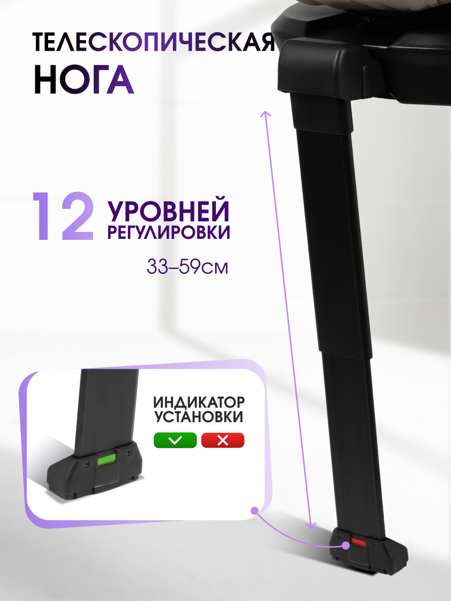 Автокресло Costa YB108А Isofix 0+/1/2/3 (0-36 кг) серый - фото 7