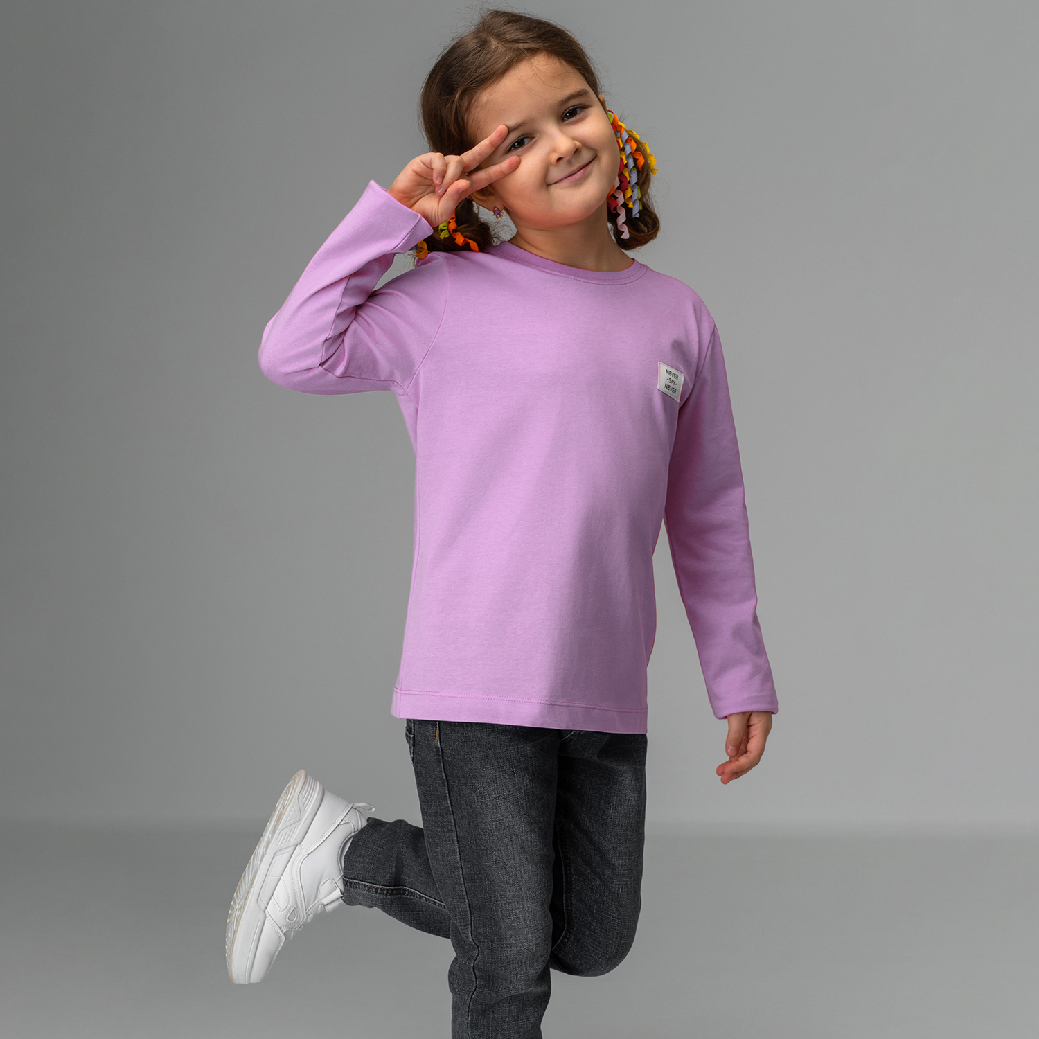 Лонгслив BONITO KIDS SS6097сиреневый - фото 8