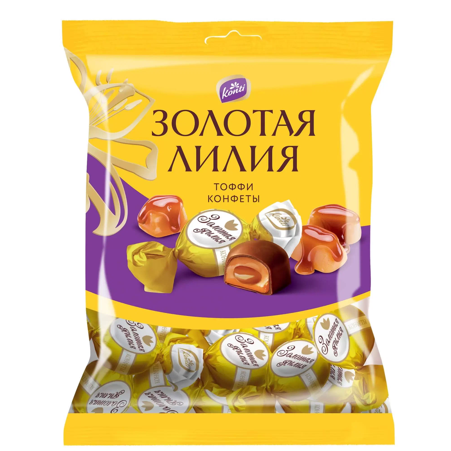 Конфеты тоффи Конти Золотая лилия 200г - фото 1