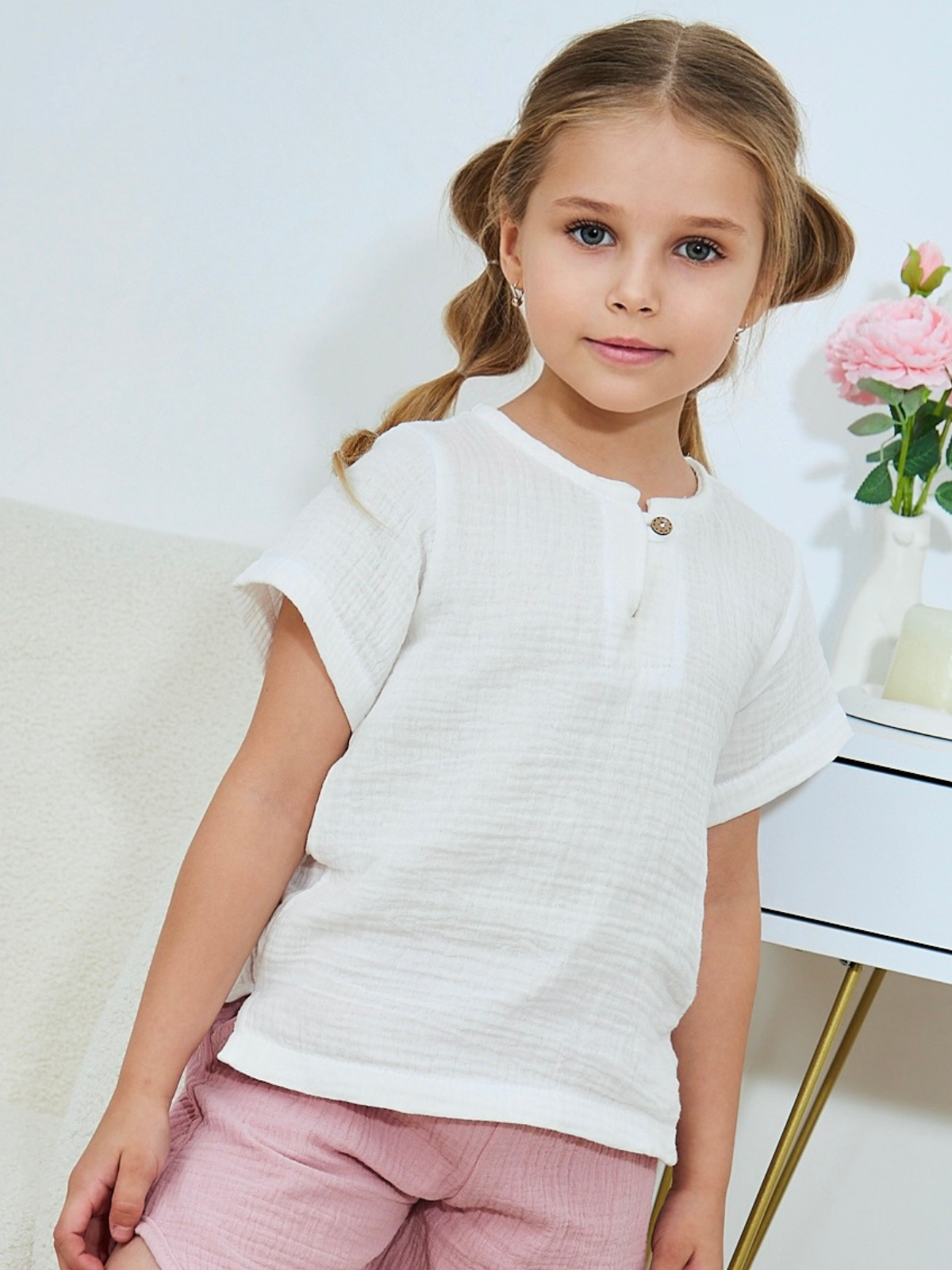 Рубашка MOUN футболка_муслин_белая - фото 1