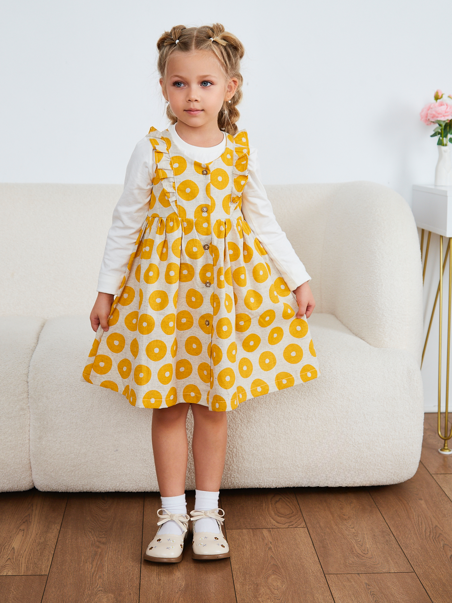 Сарафан MOUN сарафан_рюши_бублик/желт - фото 15