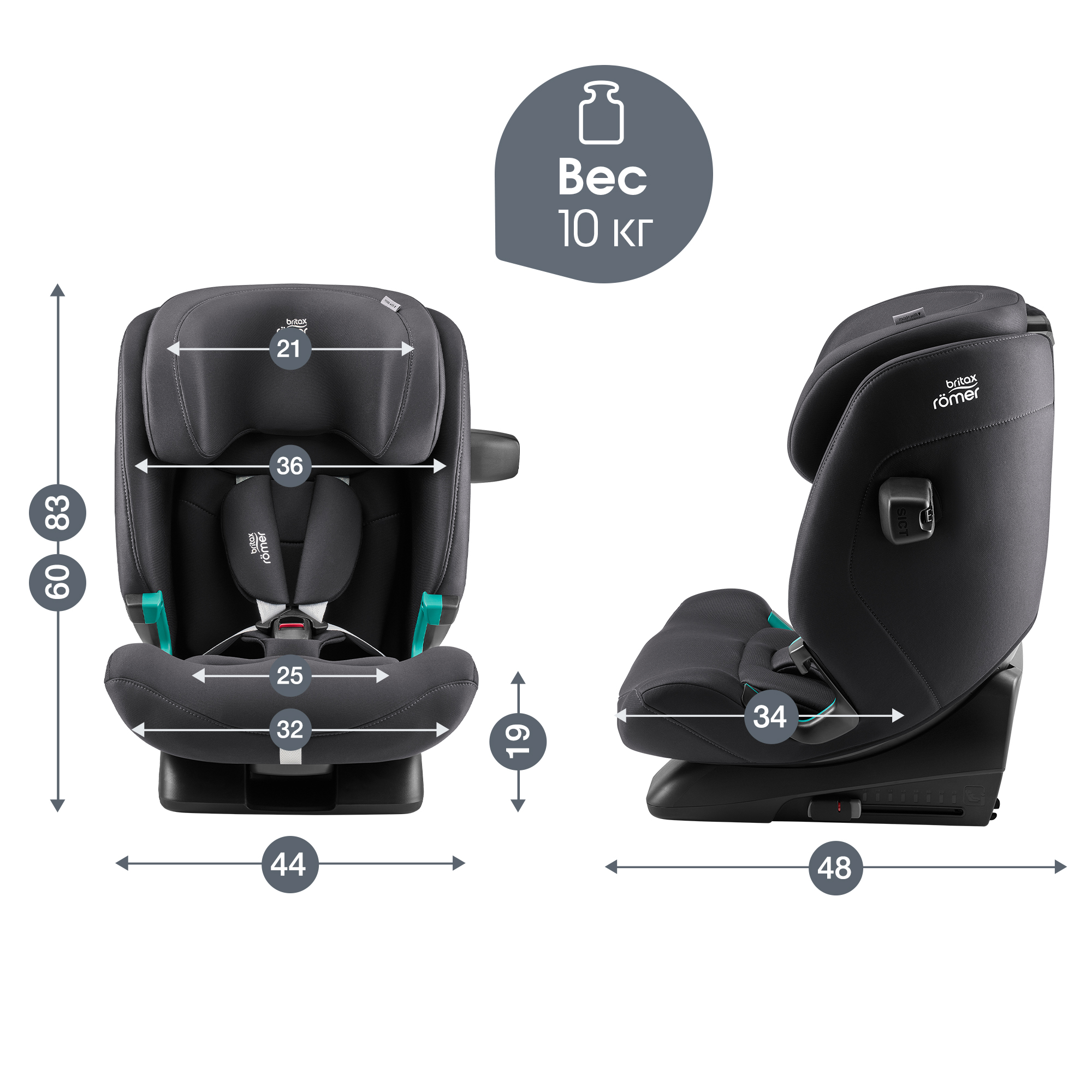 Автокресло Britax Roemer Advansafix Pro Deep Grey Isofix 1/2/3 (9-36 кг) серый - фото 13