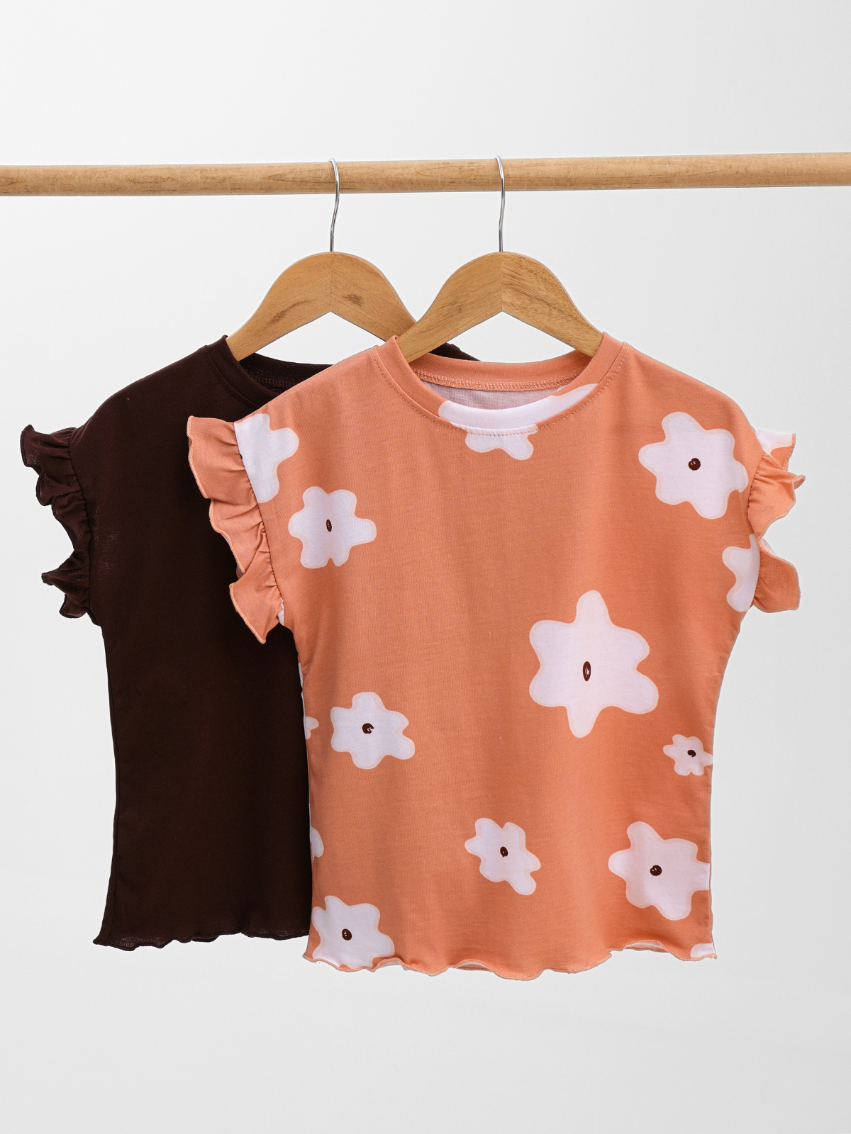 Футболка 2 шт Jelly Whale S25T05-2-Pudra-Brown - фото 1