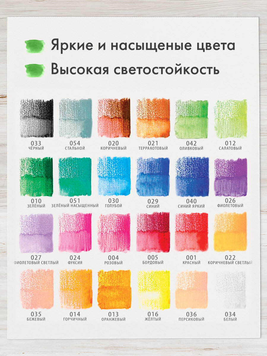 Карандаши акварельные Brauberg 24 шт. - фото 4