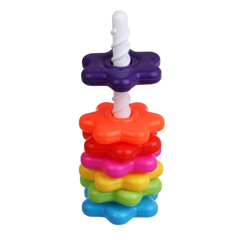 Игрушка Игроленд пирамидка Шестерёнки 8 деталей - фото 3